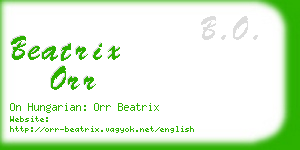 beatrix orr business card